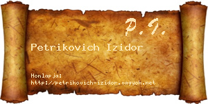 Petrikovich Izidor névjegykártya